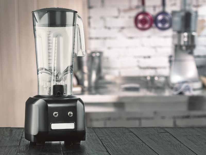 A blender on a countertop.