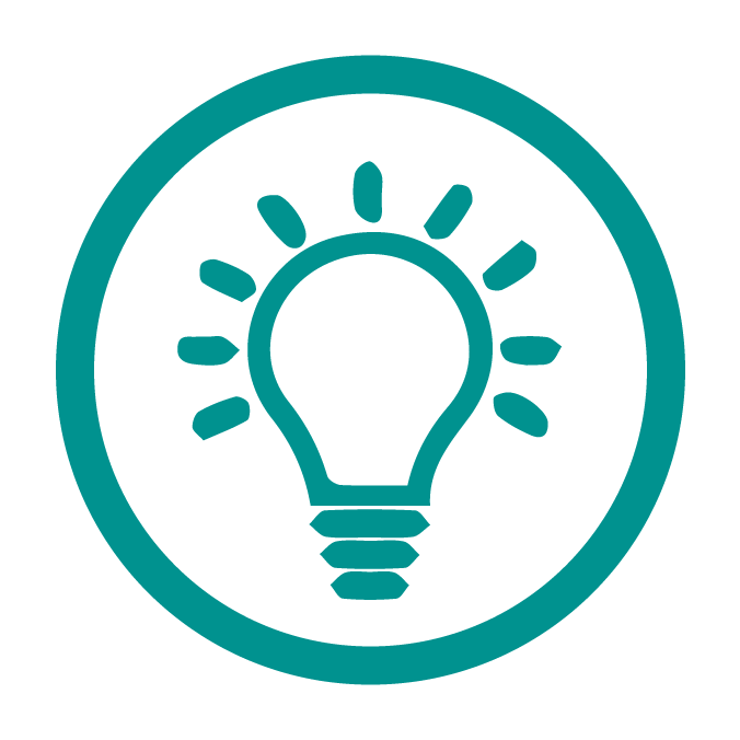 Circle icon with lighbulb