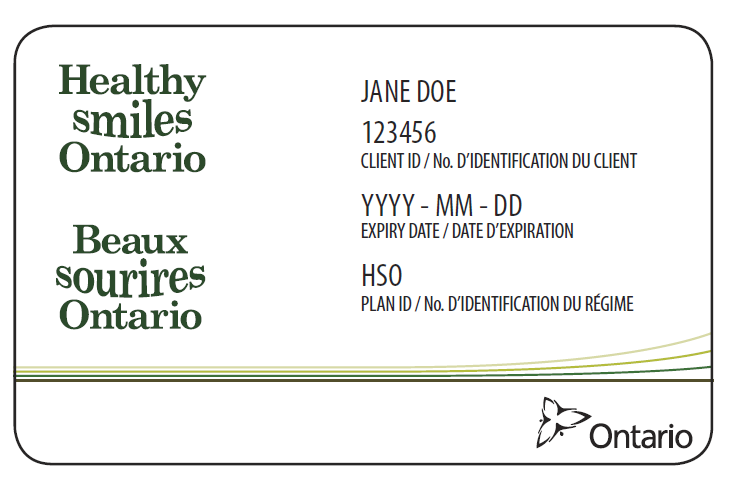 Healthy Smiles Ontario card