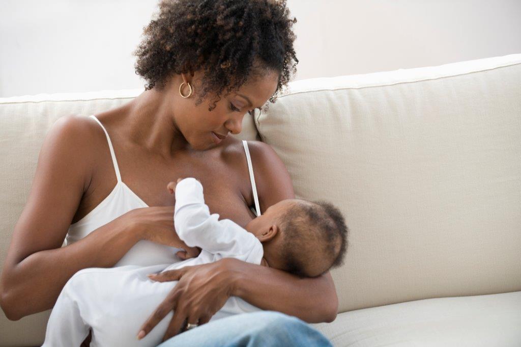 Woman breastfeeding a baby