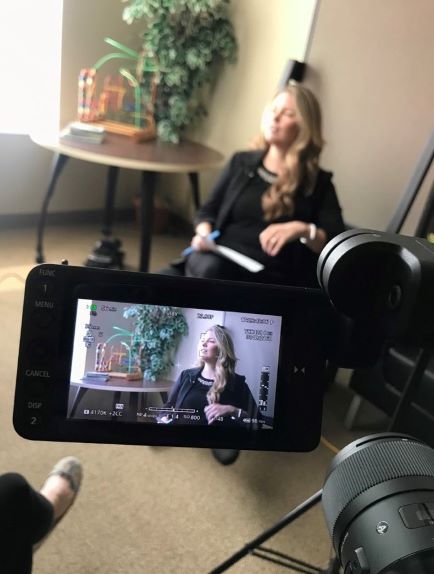 Behind-the-scenes shot of filming