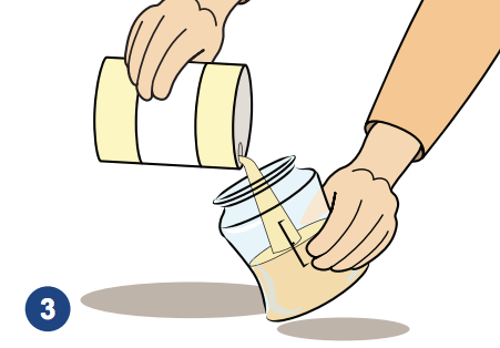 pour formula into bottle