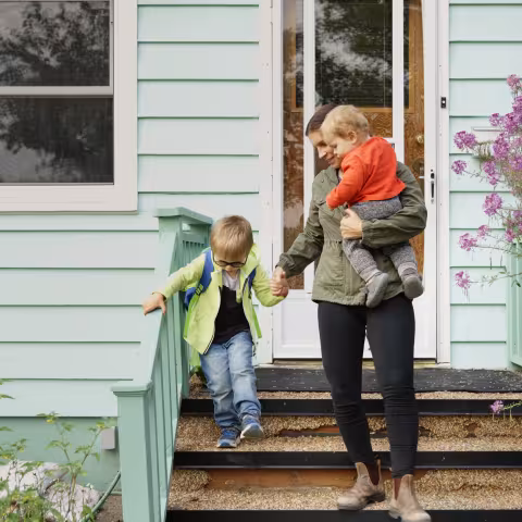 family outside home