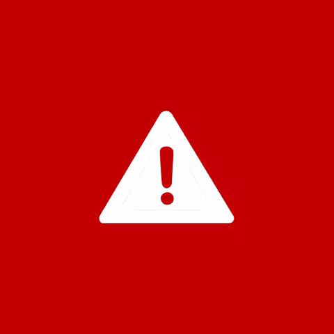 Health alert red background with triangle icon with exclamation 