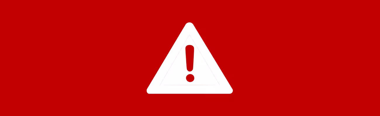 Health alert red background with triangle icon with exclamation 