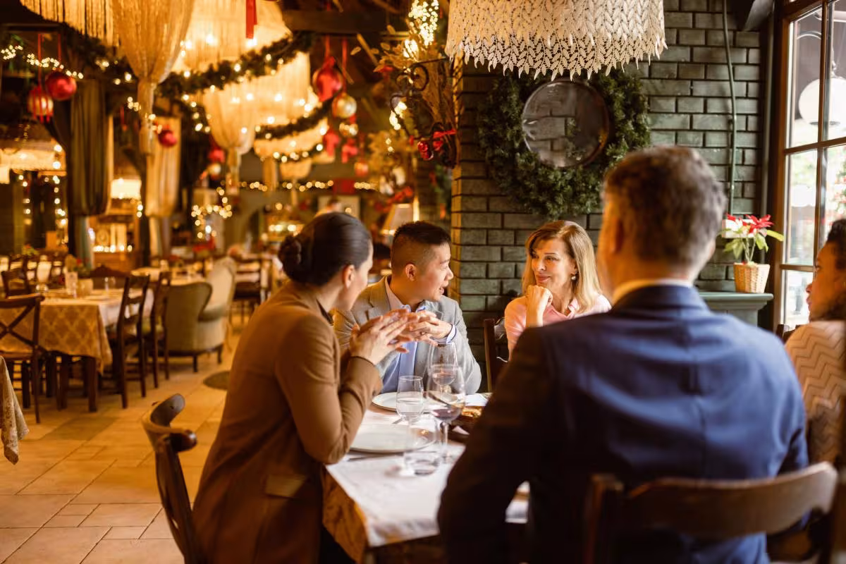 People sitting at a table in a restaurant