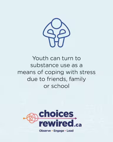 Choices Rewired. Youth can turn to substance use as a means of coping with stress due to friends, family or school.